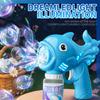 Cartoon Dolphin Bubble Machine Electric Bubble Gun Automatic Bubble Blowing Toy with Lights Automatic Soap Blower Outdoor Toy