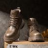 Martin boots new autumn and winter British high-top lace-free casual sports retro leather shoes