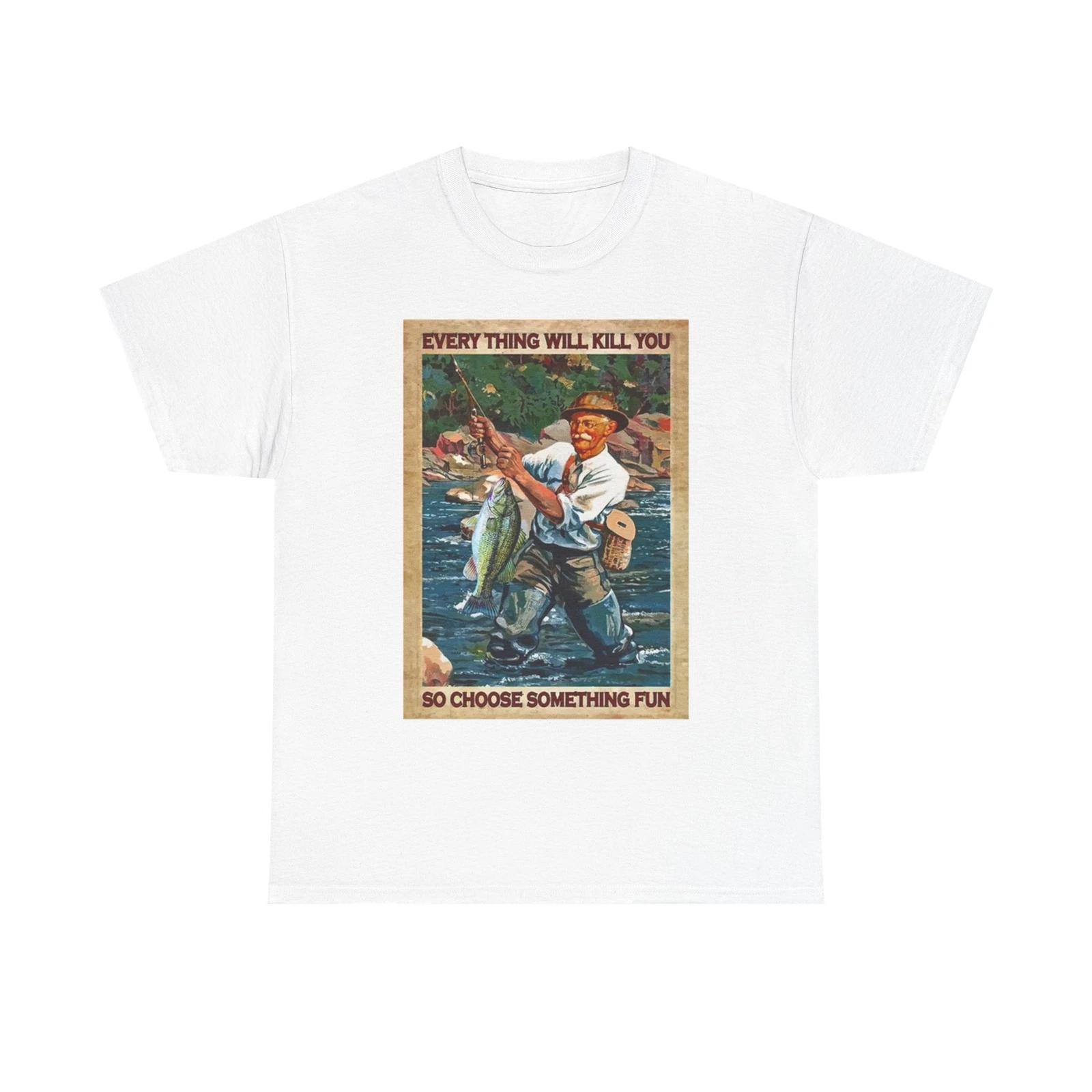 Men s and Women s T-shirts Funny Fishing Graphic S