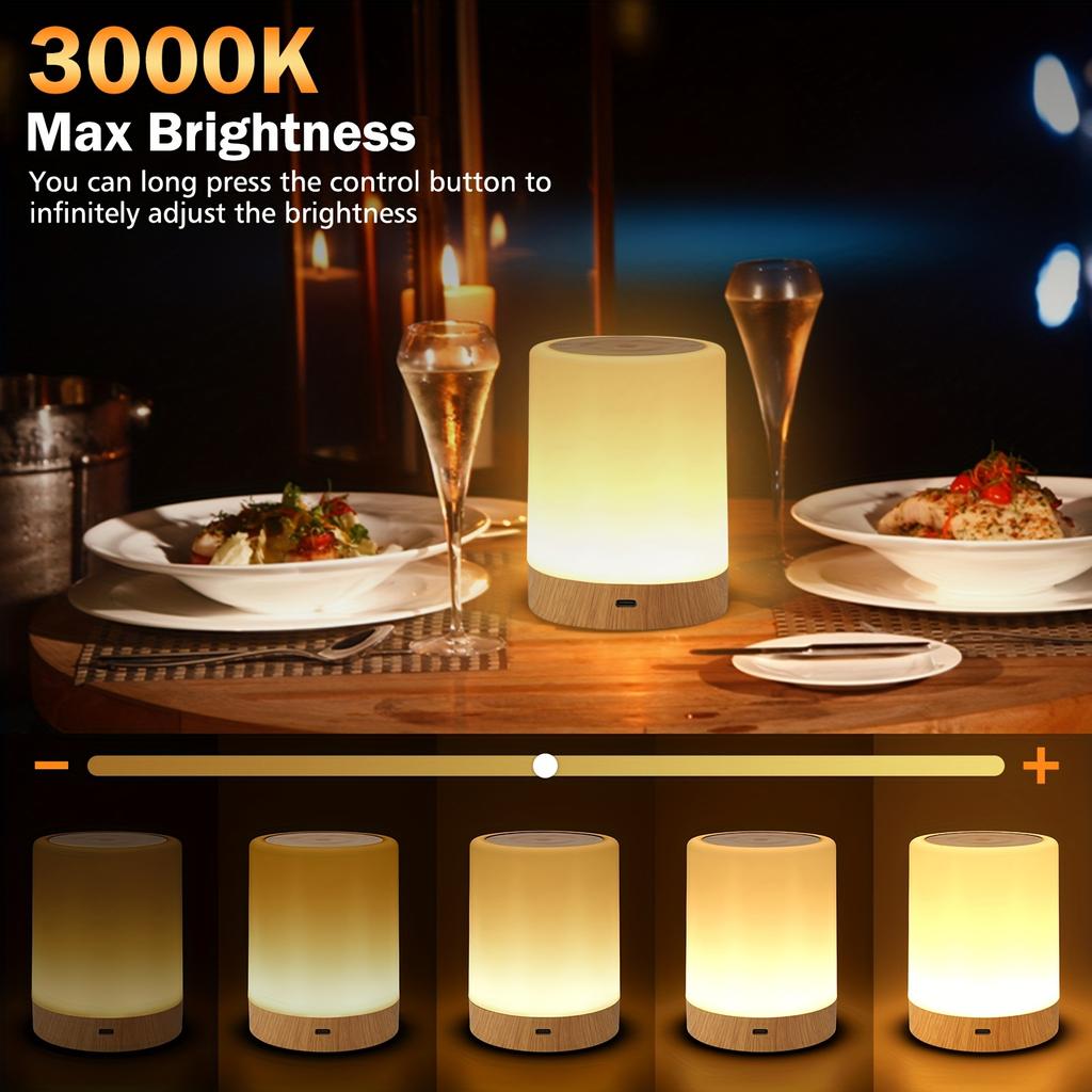 LED Touch Night Light, USB Charging, Dimmable Desk Light, Multi-color Mode, Timer, Portable Bedside Light Suitable For Bedrooms, Living Room