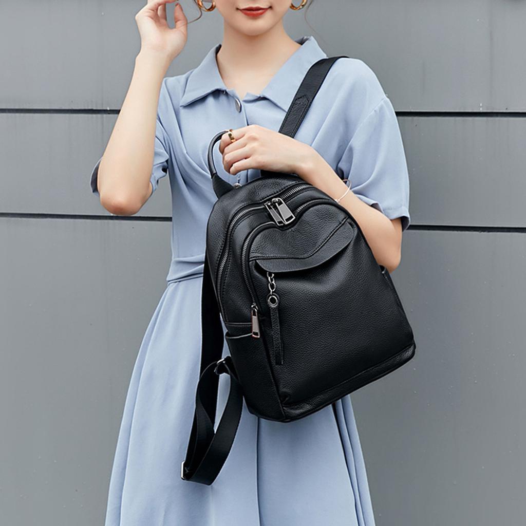 New Year's Backpack Trendy and Fashionable Women's Backpack Top Layer Cowhide Large Capacity Schoolbag for Women