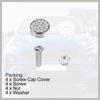 RATCHROLL License Plate Rhinestone Screw Cap Cover White 1 Set