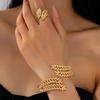 New Self-developed Personalized Hollow Willow Leaf Opening Bracelet Ring Exquisite