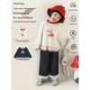 Girls' Long-Sleeve Cartoon Faux Two-Piece Lace T-Shirt