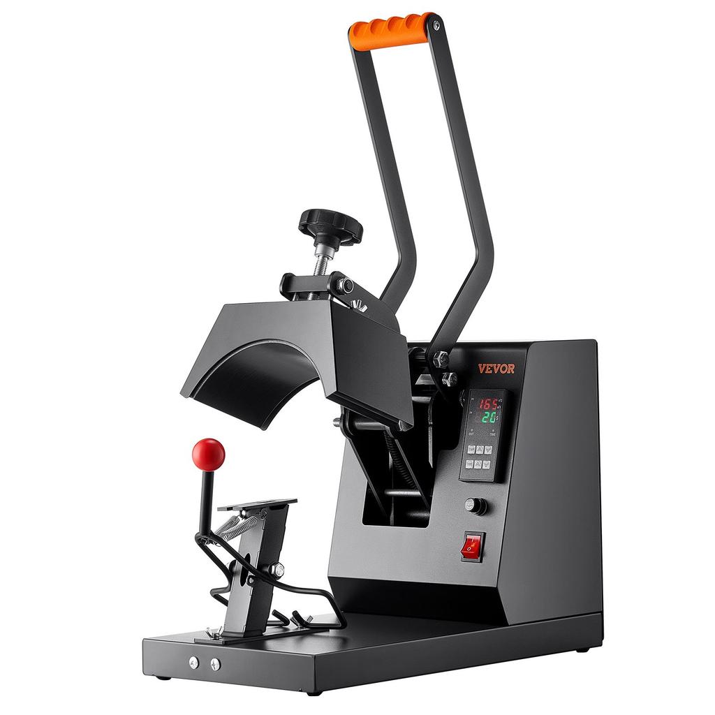 VEVOR Presă Termică pentru Pălării, Mașină de Presă Termică 4-în-1 pentru Șepci, Clamshell 15,24 x 7,6 cm Transfer prin Sublimare