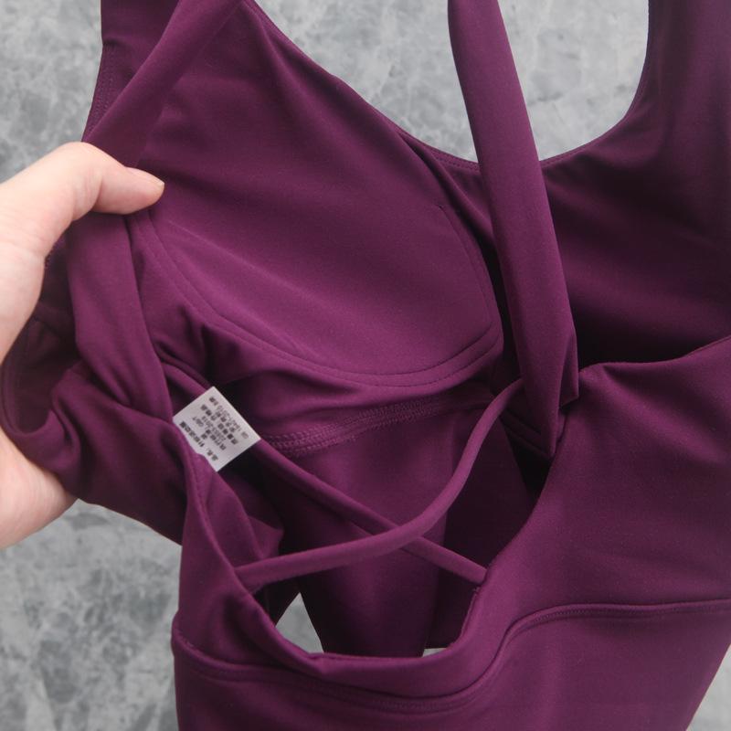 Women's Yoga Set: Cross-Back Tank & High-Waist Tummy Control Pants