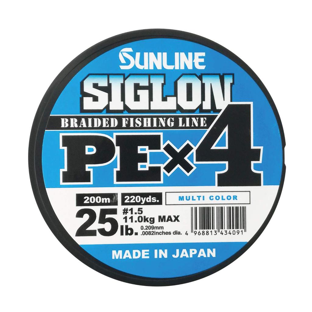 SUNLINE Siglon PEx4 Fishing 5 25LB J Line, 200m, Colors, 1.5 No.,