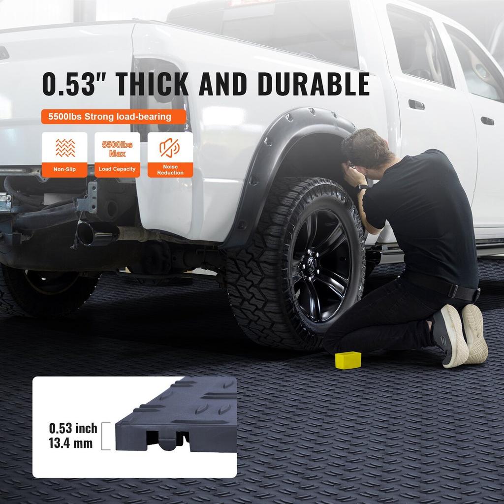 Garage Tiles Interlocking, 12 X 12 X 0.53 Inch 25 Pack Garage Floor Covering Tiles, Non-Slip Double-Sided Texture Garage Flooring Tiles, for Garages,