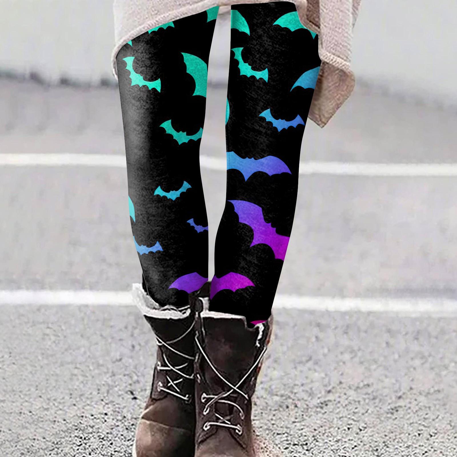 

Женские модные эластичные леггинсы с принтом на Хэллоуин, повседневные домашние брюки XL фиолетовый