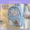 Simple Backpack Student With Transparent Compartments And Badges Pendant