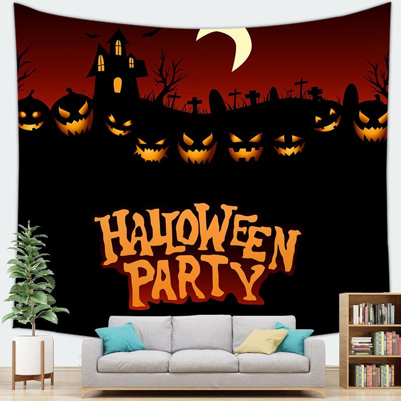 Halloween-themed Tapestry Series Digital-printed Polyester Tapestries Living Rooms Bedrooms Macrame Wall Hanging Decor Aesthetic