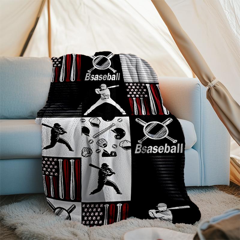 Baseball Theme Printed Blanket - Perfect for Couch, Bed, Travel & Outdoor Use | Machine Washable, Cozy & Durable.
