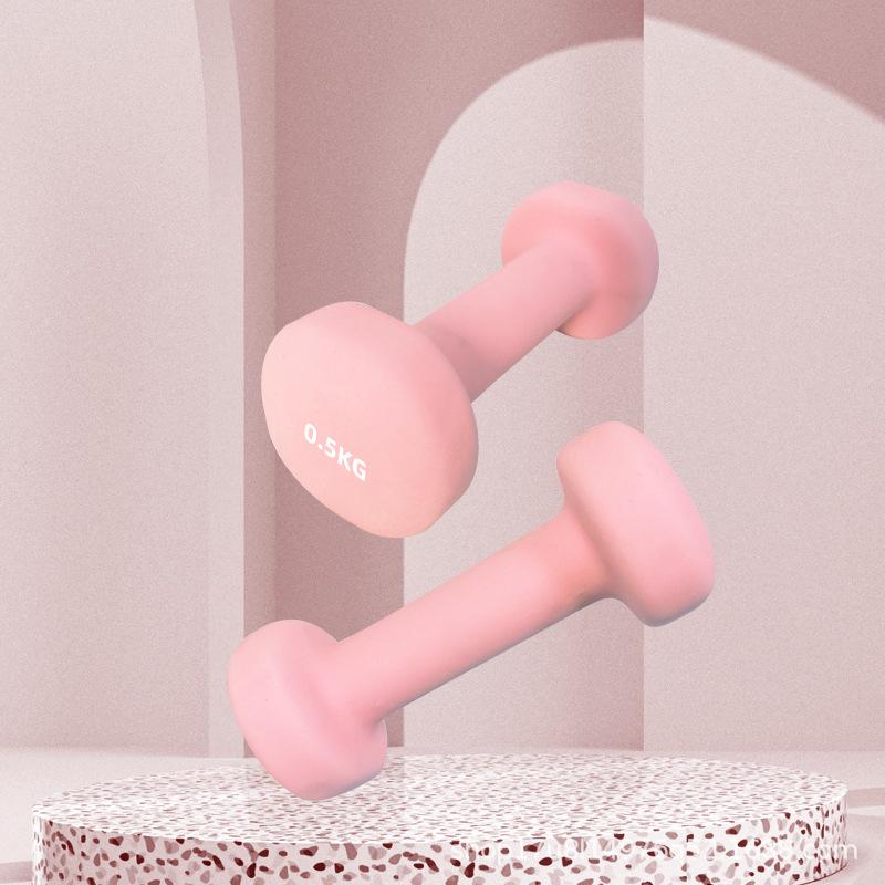 Frosted Flat Head Dip-Coated Cast Iron Dumbbell for Home Workout