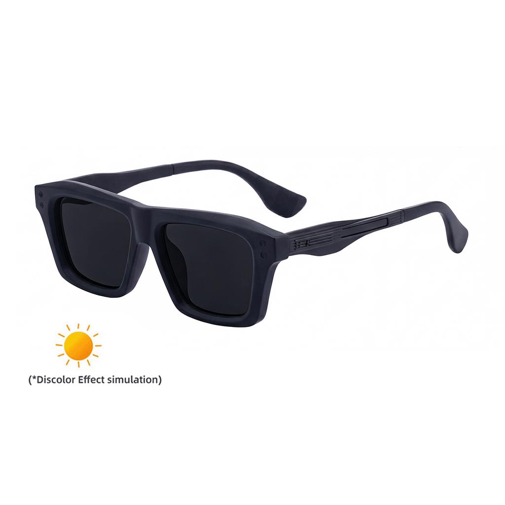 New European and American fashion box color-changing sunglasses men's retro personalized outdoor driving sunglasses men