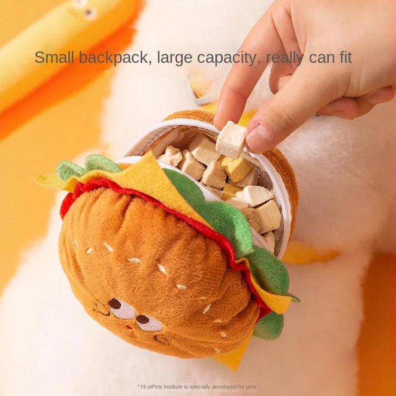 Pet Adorable Burger and French Fries Backpack Towing Rope Cat Vest Dog Chest Strap Designed for Walking Dog Rope Supplies
