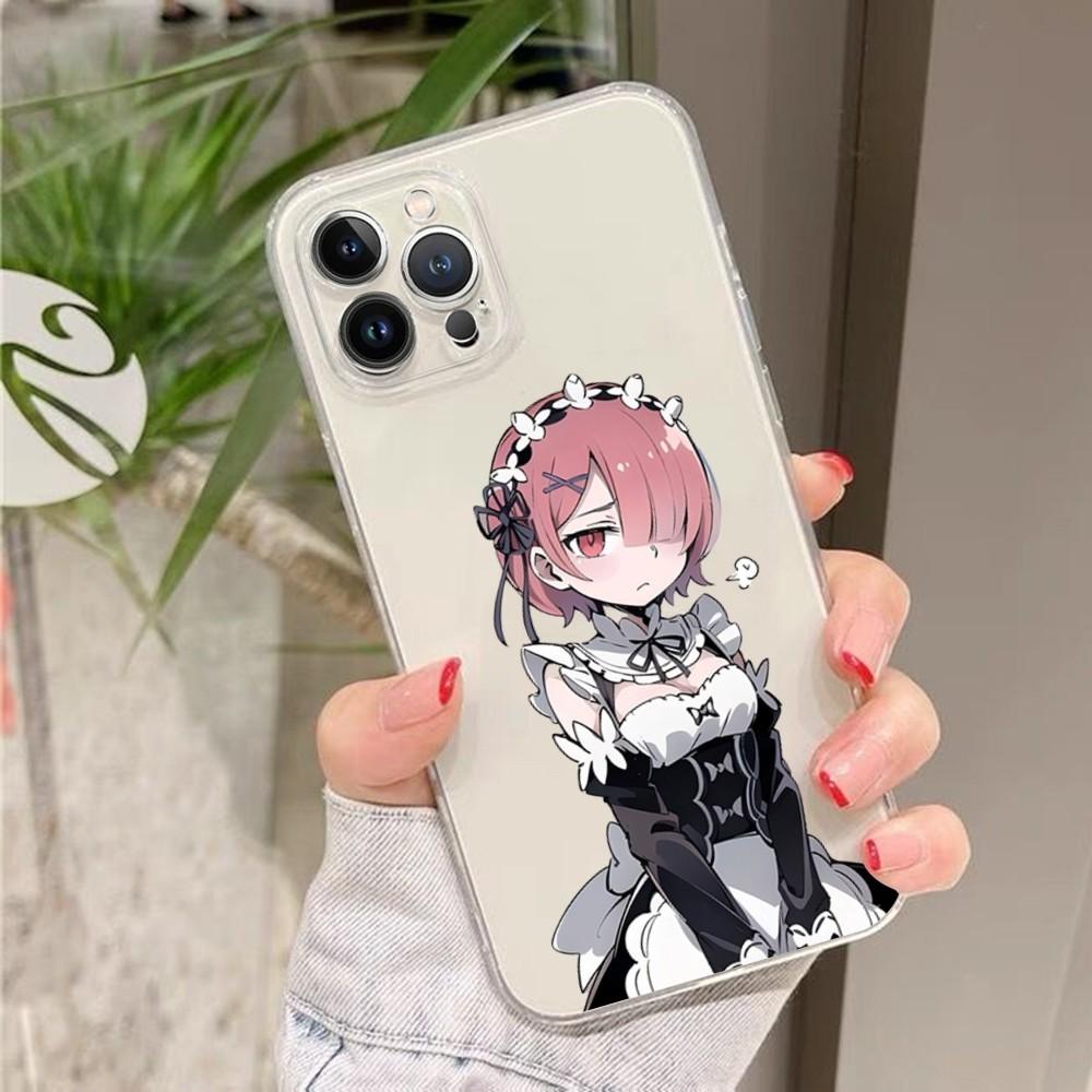 ReZERO Ram Rem Anime Phone Case Silicone Soft for Iphone 16 15 14 13 12 11 Pro Mini XS MAX Plus X Cover