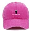 Vitamin G Letter Vintage Baseball Cap With Breathable Cotton And Curved Brim