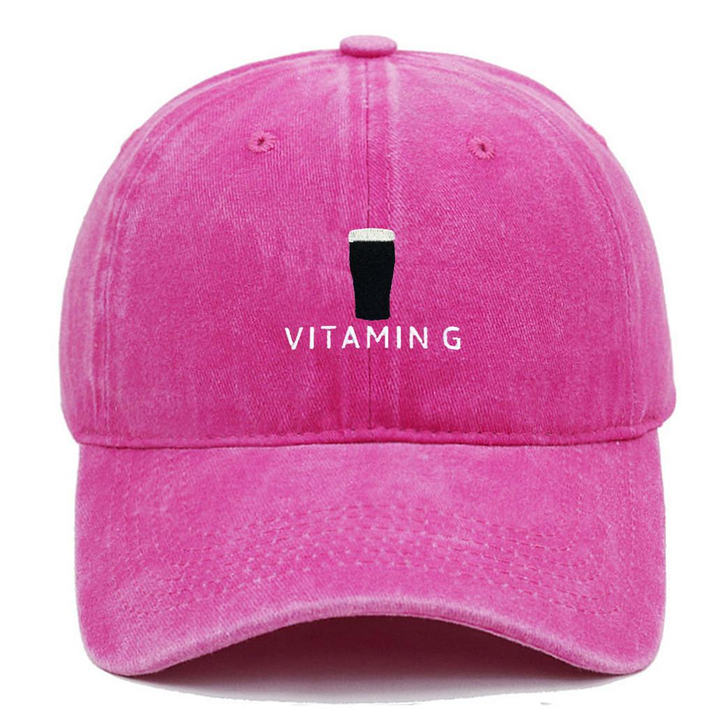 Vitamin G Letter Vintage Baseball Cap With Breathable Cotton And Curved Brim