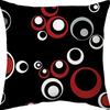Popular Simple Geometric Abstract Red Black Striped Sofa Cushion Pillow Case Home Removable Washable