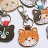 Roztomilé kreslené přívěsky na klíče pro kočky PU materiál Lovely Cat Funny Keychain Dětská taška do školy Tahák na zip