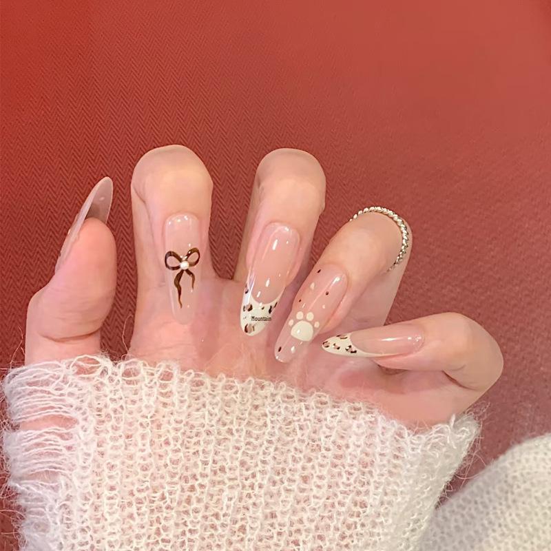 

Xiaohongshu Trendy Wearable Nail Patches: Spring/Summer Cartoon French Manicure Stickers, Removable Sweet Girl Nails Handmade Nails XS Size #10 pieces/bag