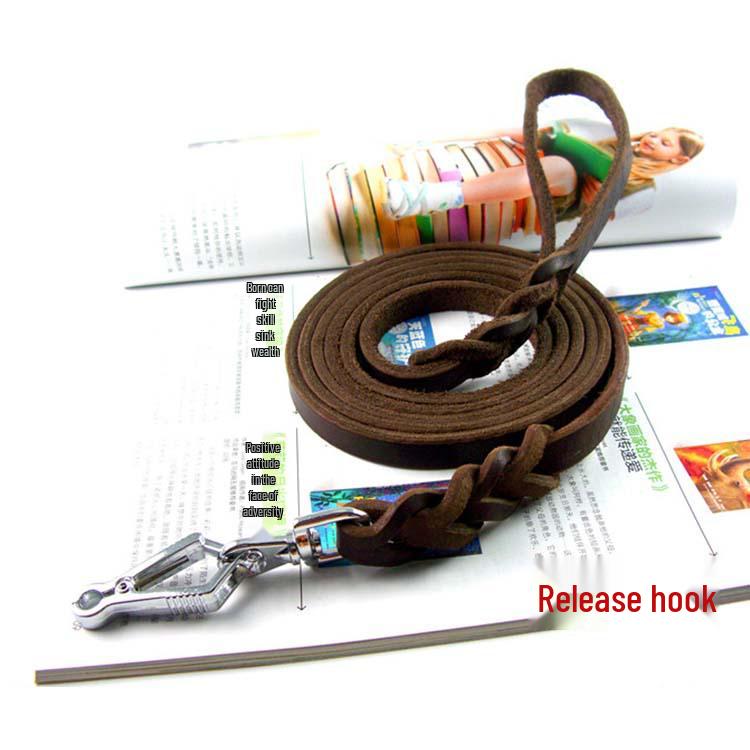 Přizpůsovatelné vodítko z hovězí kůže s logem - Řetěz/lano pro psa německého ovčáka