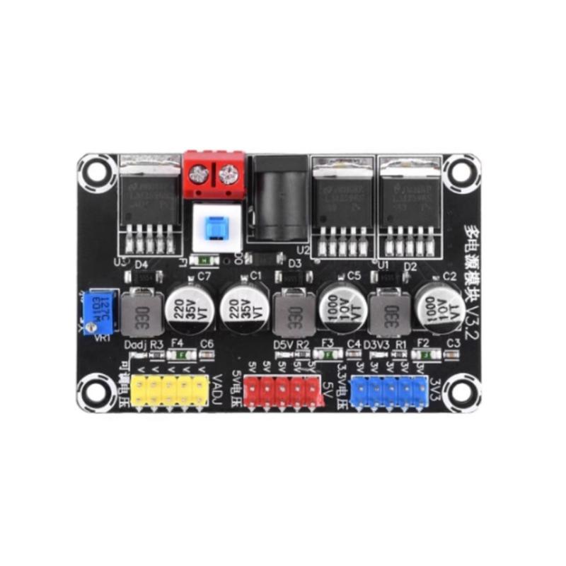 Adjustable Voltages Regulator Module 3.3V 5V DC7-25V Input With Overloads Protections For Robotics Lab Use