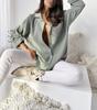 Women's Solid Color Loose Tops Long Sleeves Shirts
