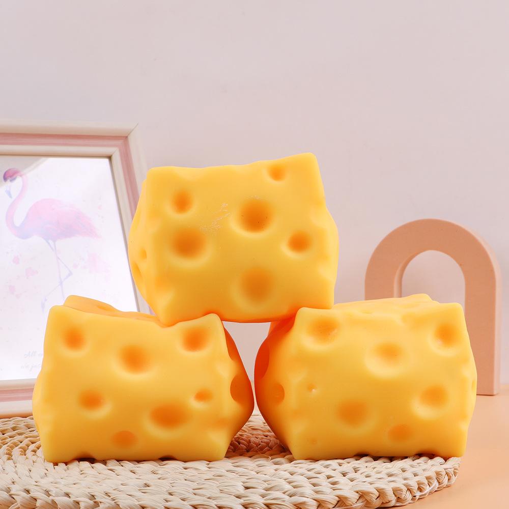 Giant Cube Cheese Squeeze Toy Simulation Extra Large Size Cheese Fidget Toy Slow Rebound Shapeable Venting Ball for Adult Gifts
