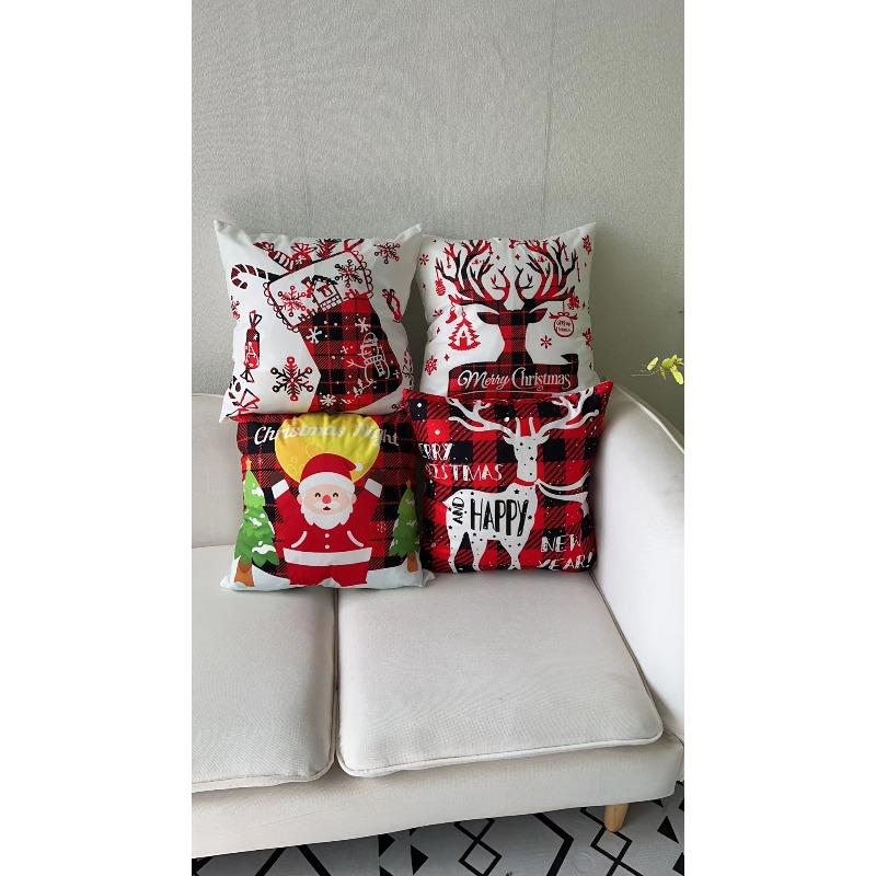 New Christmas Pillow 4 Combination Picture Pillow Cushion Pillowcase Home Office Pillowcase