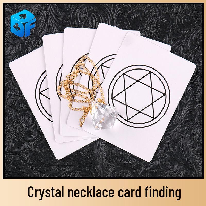 Crystal Necklace Magic Prop: Telepathy Card Prediction Puzzle Toy