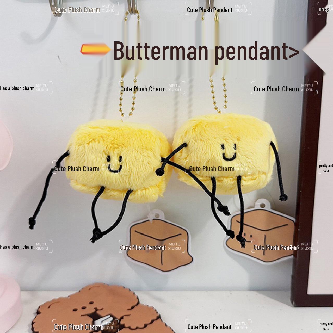 

Cute Cheese Butter Little Man Keychain Plush Doll Pendant