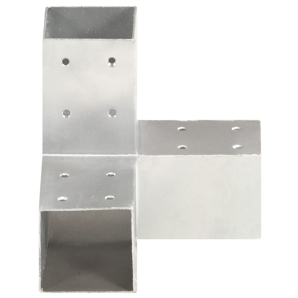 Vidaxl Y-Shaped Post Connector, Galvanized Metal, 81X81 Mm