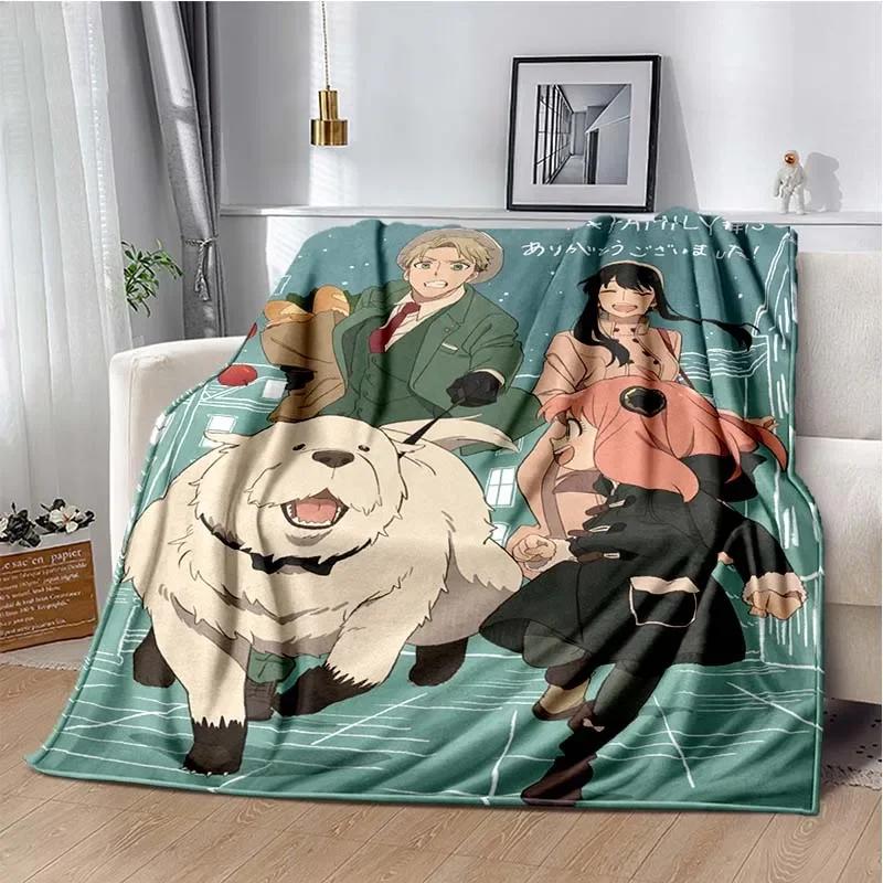 Spy x family Cartoon anime Kawai Throws Blanket Kid Super Home Soft Flannel Blanket for Travel Bedding Blanket for Birthday Gift
