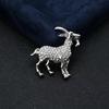 Shiny Rhinestone Ram Brooch Inlaid Lapel Pin Gifts Brooch Pins  Coat Scarf Decoration