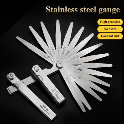 Feeler Gauge Set Foldable Design Easy Identification Multi-functional Polished Stainless Steel Thickness Gauge Measuring
