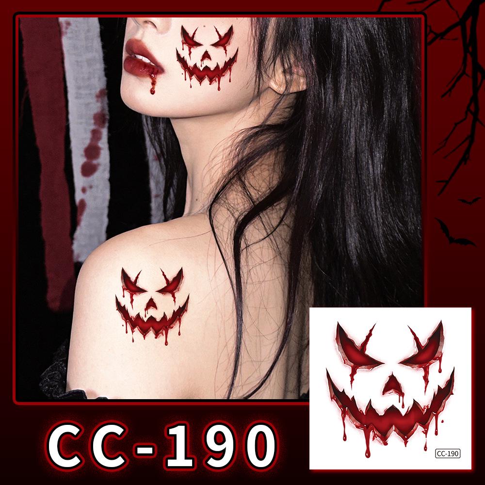 Nuovi Tatuaggi Impermeabili di Halloween Horror Cicatrice Faccia - Adesivi Trucco Opachi per Feste Festival