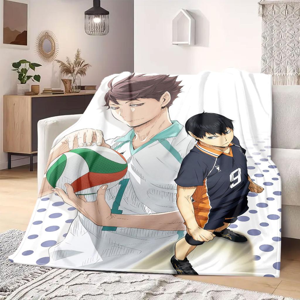 Hinata Kageyama Duo Haikyu Print Blanket Warm Comfortable Flannel Blanket Suitable for Bedrooms,Sofas,Beds,Chairs,Picnics,Travel
