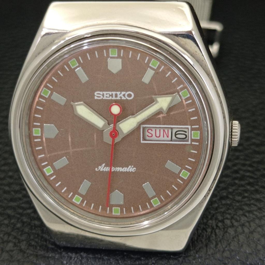 VINTAGE SEIKO AUTOMATIC 6309A JAPAN MENS BROWN COLOR DIAL WATCH A700471-5