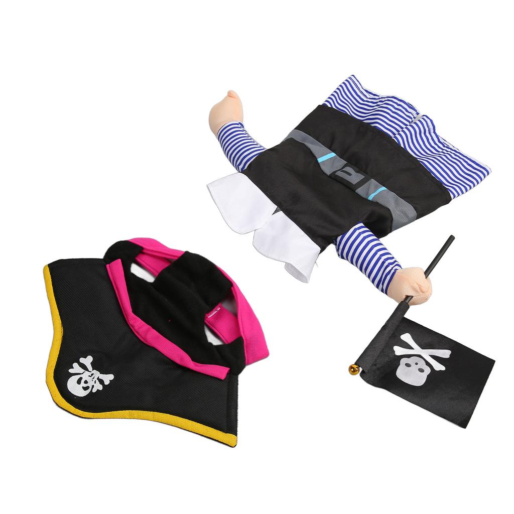 Dog Pirate Costume Fashionable Cute Cartoon Print Pet Pirate Suit for Pets Dogs Cats L