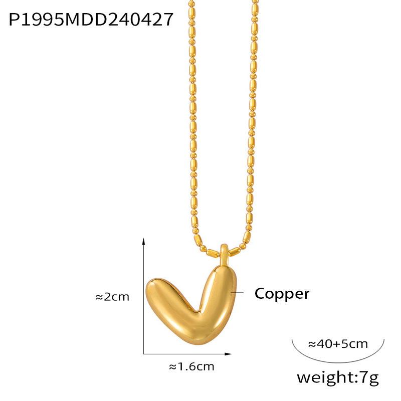 26 English Letter Copper Pendant Titanium Steel Necklace Female Niche Personality Collarbone Chain