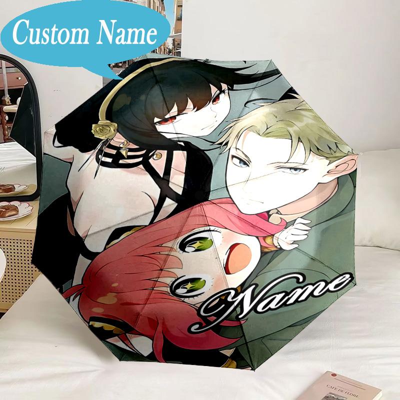 Custom Name Umbrella Spy Fan Family Adventure Umbrella 8-Frame for Travel, Camping, Casual Lightweight Portable, Essential for Family Gifts