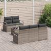 Garden Sofa Set with Cushions and Storage 6 Pcs Grey Poly Rattan
