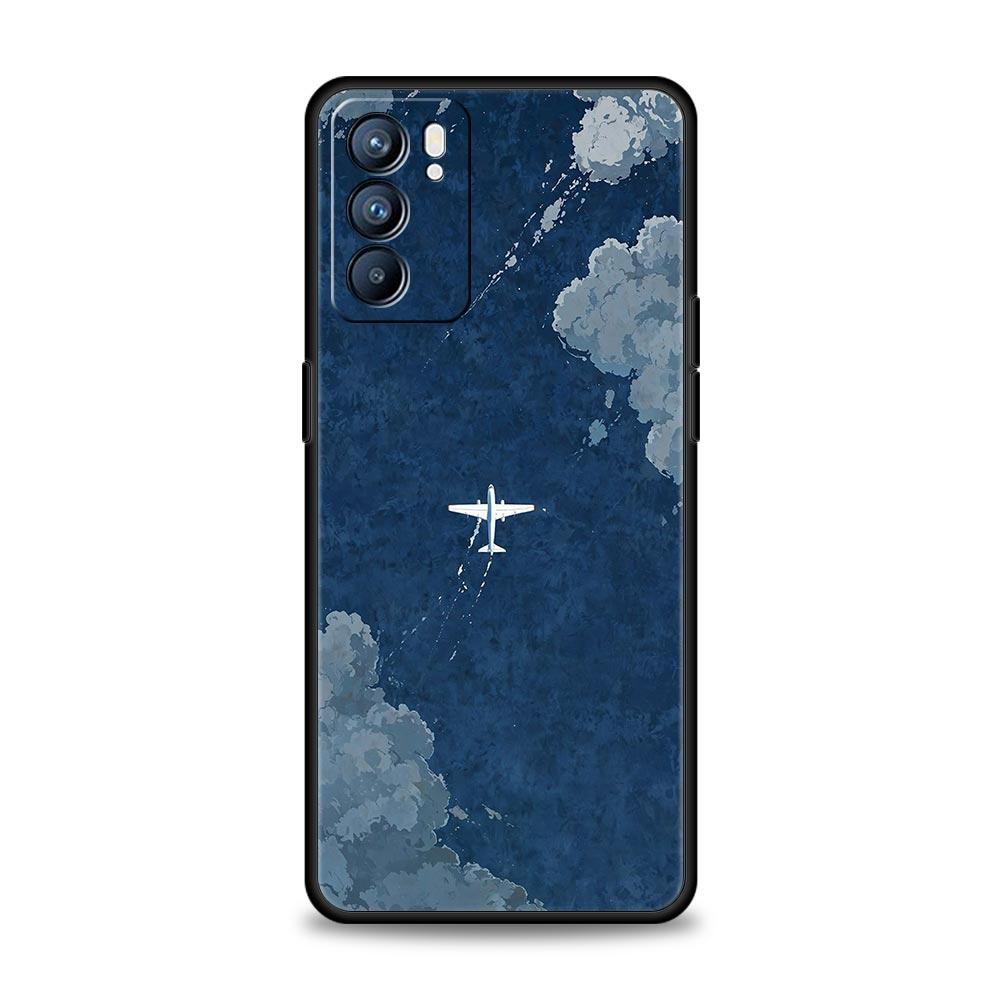 Airplane Pattern Phone Case For Oppo Reno14 Reno13 Reno12 11 F 10 Find X5 X9 Pro A54 5G A53 A52 A9 A74 A78 4G A79 A80 A98 Cover