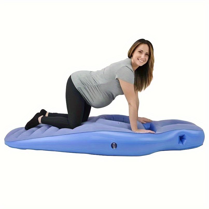 

Pregnancy Yoga Mat & Full-Body Support Bed Inflatable Mat with Backrest & Belly Opening, Portable Stable Soft PVC Material синий
