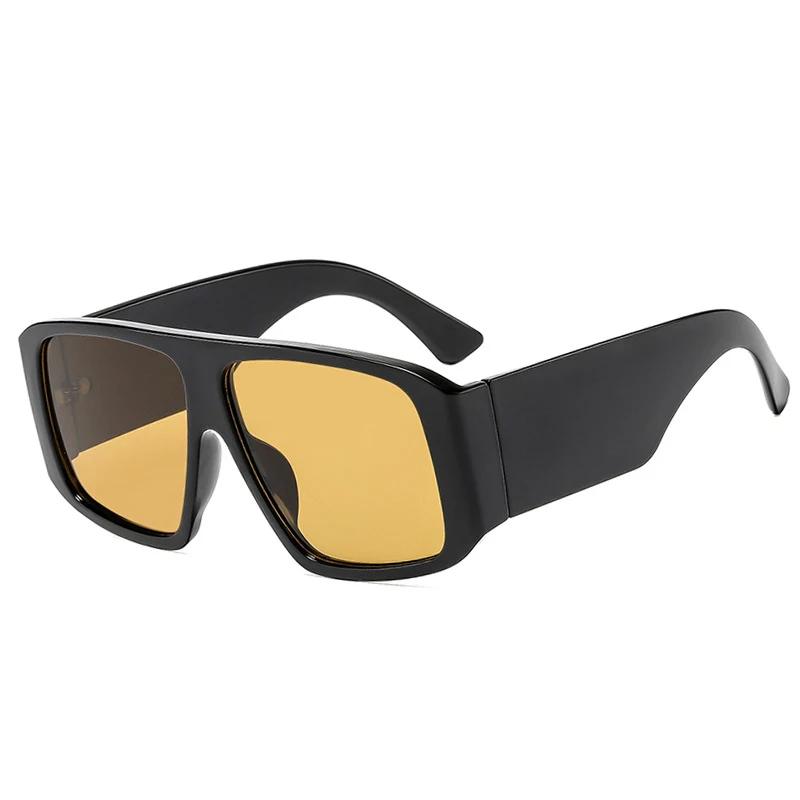 New Fashion Square Sunglasses Women Clear Gradient Shades UV400 Retro Men Wide Legs Trending Punk Sun Glasses