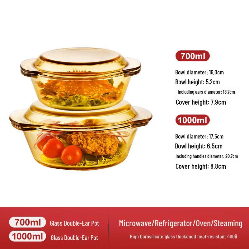 Wuhe Lidded Heat-Resistant Glass Bowl Set