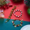 Layered Christmas Bracelet Set Red Green Stackable Bracelets Sweet Beaded Hand Chain  Holiday Party