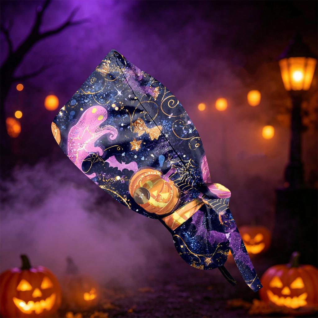 Women's Halloween Printed Ponytail for Work Shower Hair Wrap