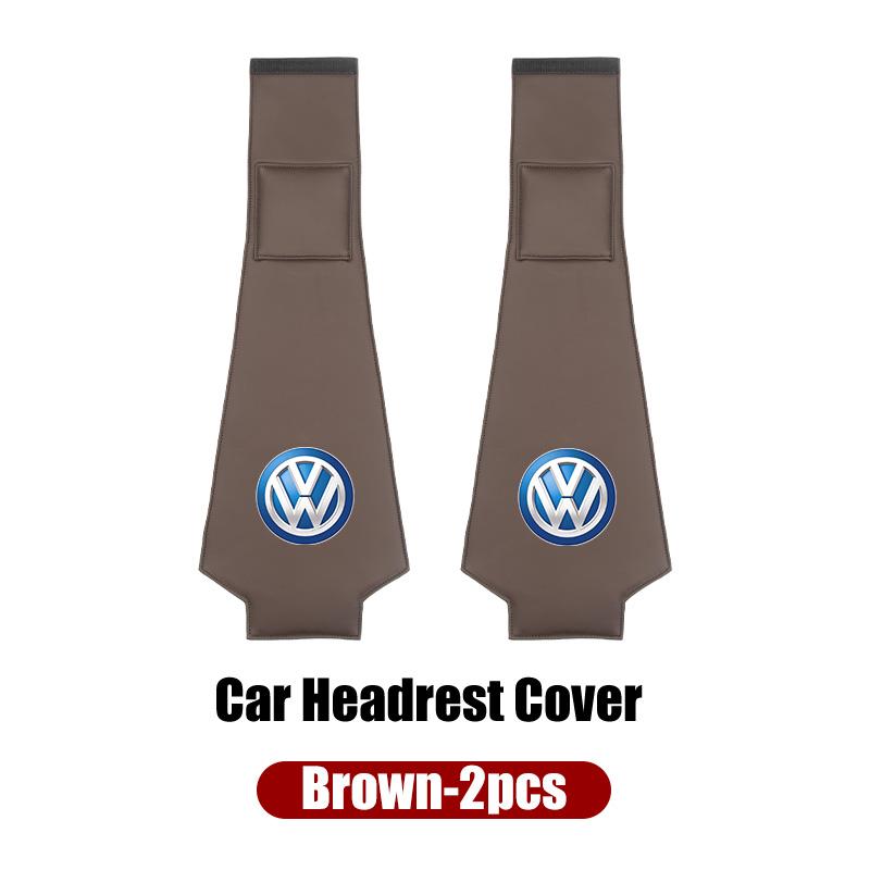 Leather Car Headrest Anti Dirty Protective Cover For VW Golf Jetta Passat Mk4 Mk5 Mk6 CC Golf 5 7 Tiguan Scirocco Sagitar Zk6